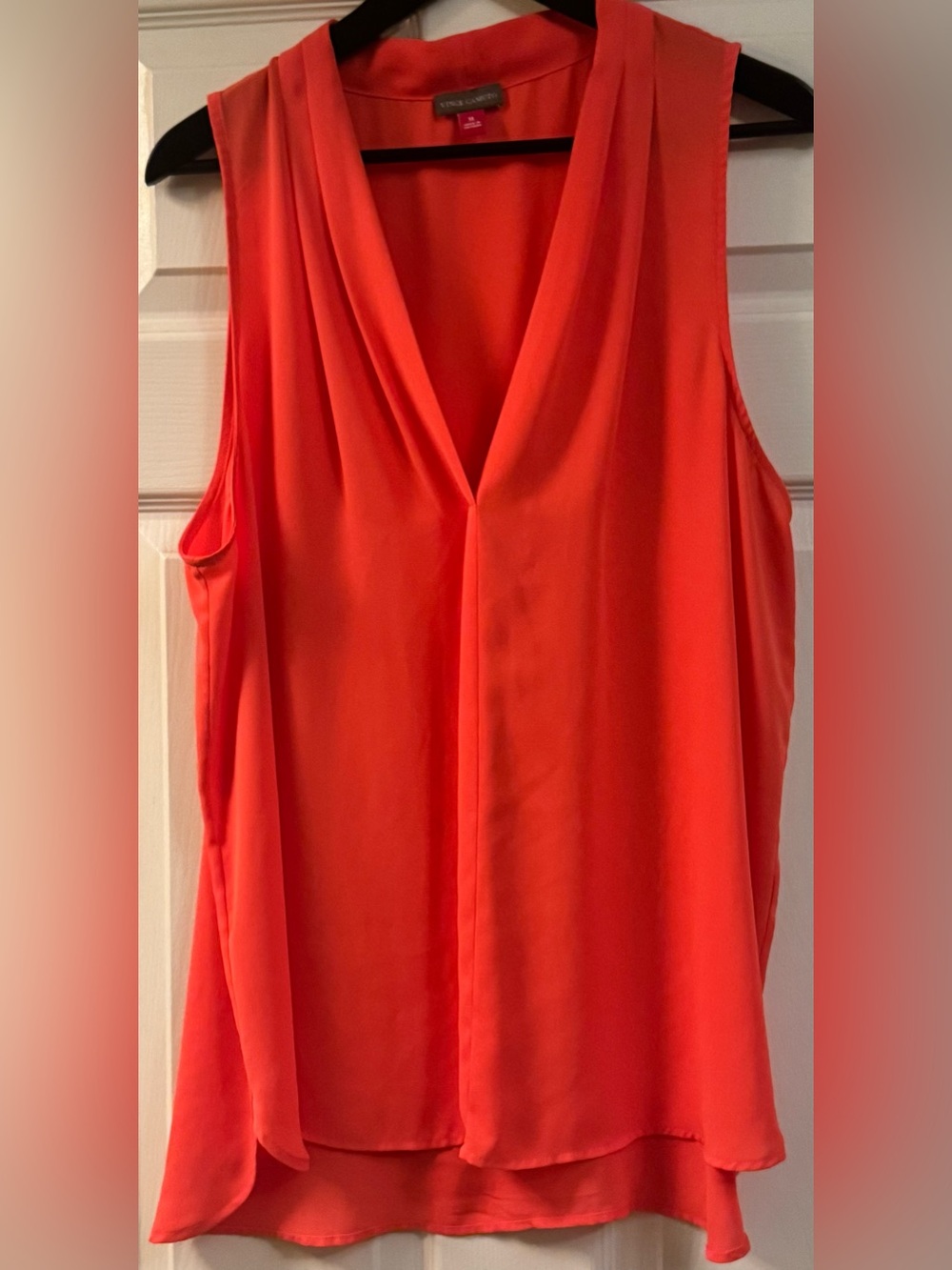Vince Camuto Sleeveless V-Neck Tank in Vibrant Orange